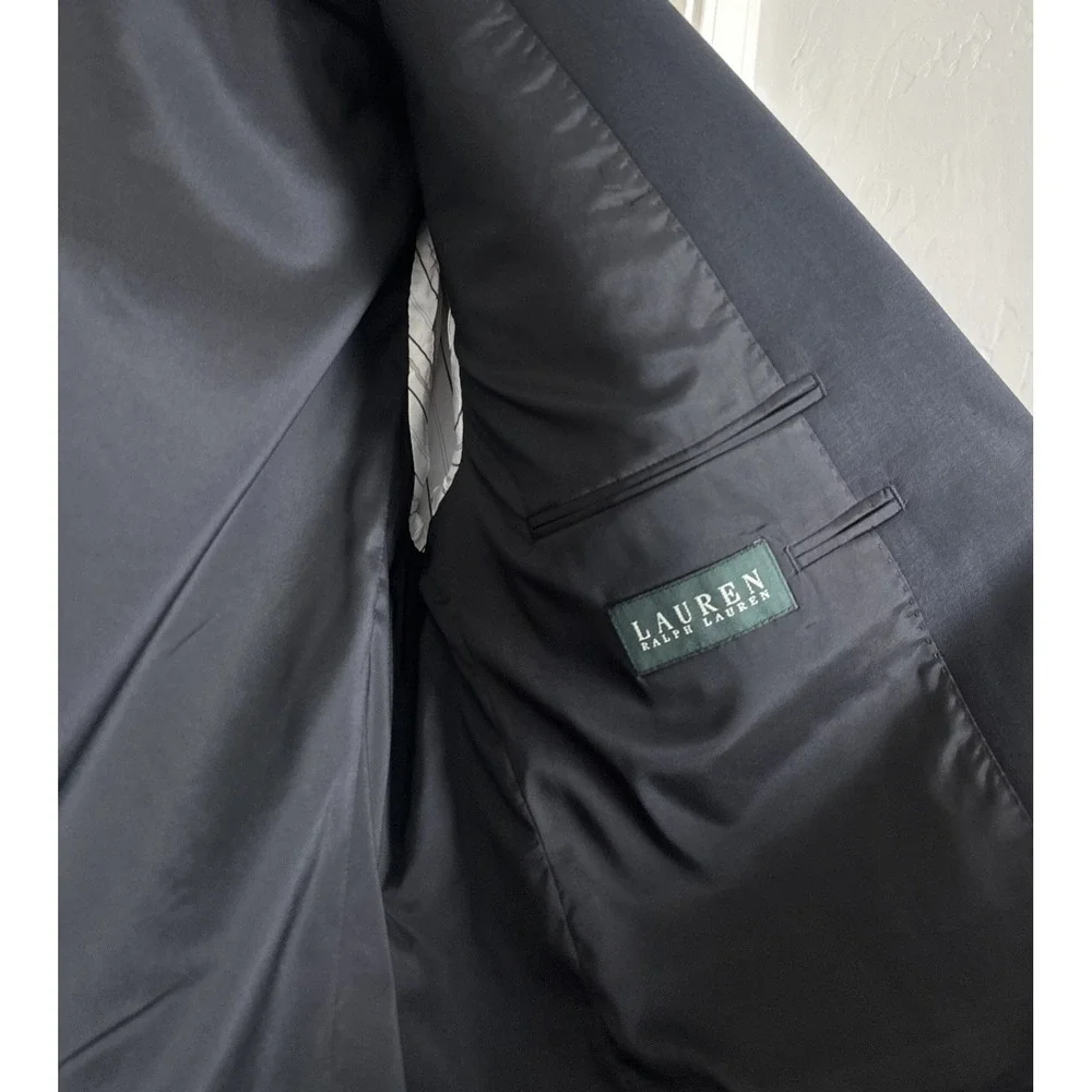 Lauren Ralph Lauren Men's Black Blazer 42L 100% Wool Classic‎ Waterbury Buttons